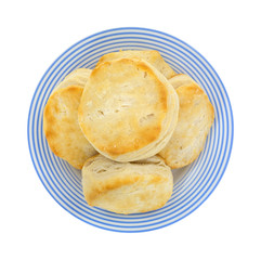 Top view biscuits on plate
