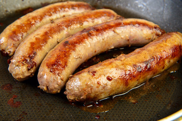 Grilled pork sausages