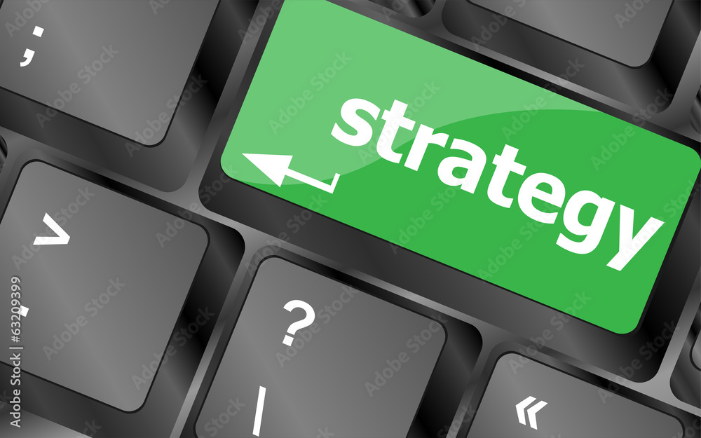 Poster strategy button on keyboard key button