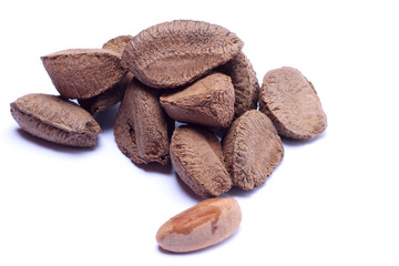 Brazil nuts isolated on white background