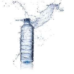 Water Splash On Water Bottle