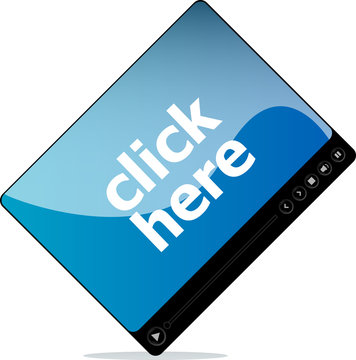 Video movie media player with click here on it