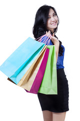 Beautiful girl with shopping bags