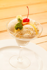 ice cream with fruits