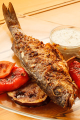 grilled fish with vegetables