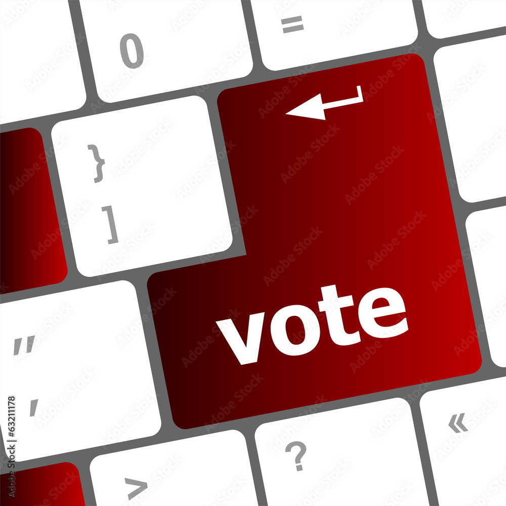 Poster vote button on computer keyboard key