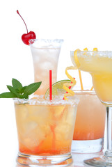Cocktails drinks beverages mojito, tropical Martini, tequila sun