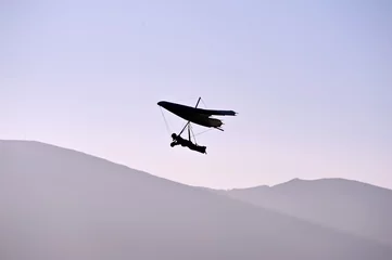 Aluminium Prints Air sports paragliding glider in the sky