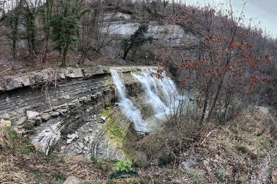 Bidente Valley waterfall, Romagna, Italy