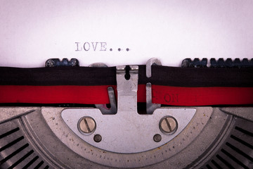 love letter written with a typewriter