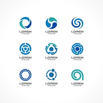 Set of icon design elements. Abstract logo ideas.