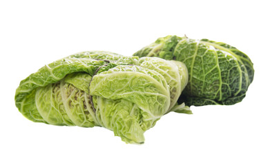 Fototapeta premium Savoy cabbage roll preparation,isolated