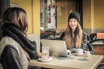 with their laptop