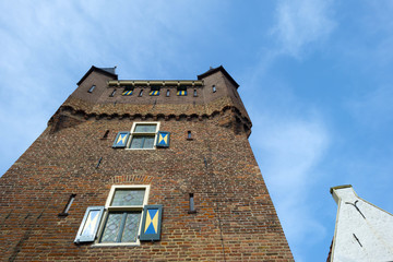 Old tower points into the sky in spring