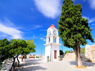 Clock tower in Skiathos, Greece