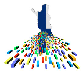 Finland map flag with containers illustration