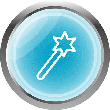 Icon magic wand, web button isolated on white