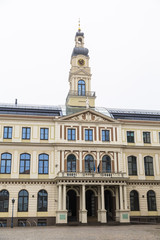 Fototapeta na wymiar The city hall of Riga in the Baltic Country