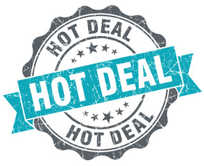 Fototapeta premium Hot deal blue grunge retro style isolated seal