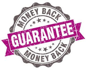Obraz premium Money back guarantee violet grunge retro style isolated seal