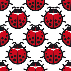 Seamless background pattern of ladybugs