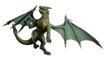 Obraz premium Large Green Dragon - turning