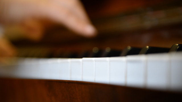 Playing the piano  
