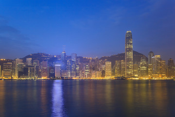 Fototapeta na wymiar Hong Kong city skyline view from Kowloon