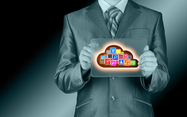 Cloud computing touchscreen interface