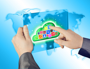 Cloud computing touchscreen interface