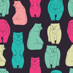 Bears seamless pattern
