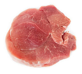 Crude meat on a white background