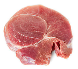 Crude meat on a white background