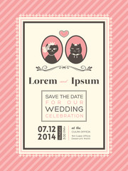 Cute Wedding invitation frame template