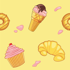 pattern with desserts