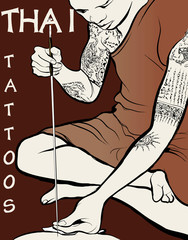 Monk tattooist - Thai Tattoos