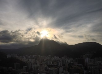 Sunlight behind Christ the Redeemer, Rio de Janeiro