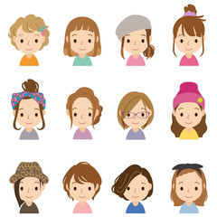 顔　セット　若い女性