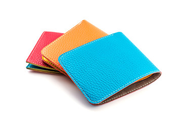 Leather wallet isolated white background