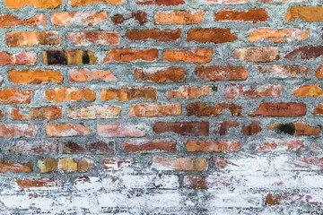 old defense wall red bricks