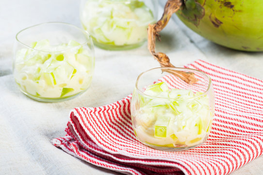 delicious home made buko pandan with gelatin and cream