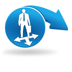 coaching professionnel sur bouton bleu