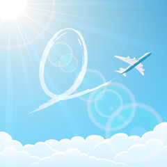 Easter egg and plane in the sky