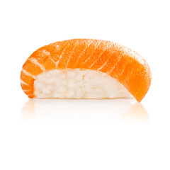 traditional fresh japanese sushi on a white background