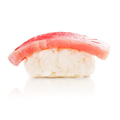 traditional fresh japanese sushi on a white background