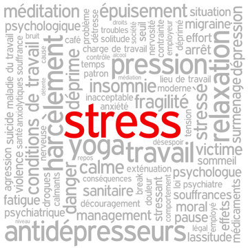 Nuage de Tags "STRESS" (surmenage anxiété dépression fatigue)