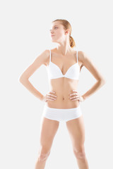 Fototapeta premium young fitness girl underwear exercisers