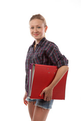 Obraz premium Woman with folders