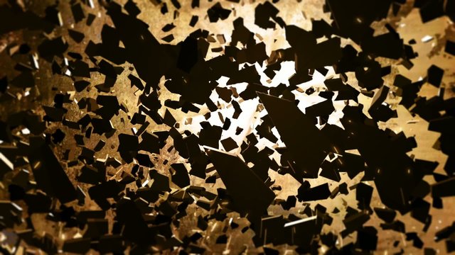 Frammenti di asteroidi fra luce dorata