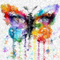 Obraz premium multicolor jasny motyl streszczenie tło geometryczne